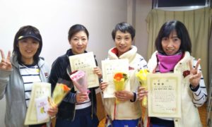第1499回　百草テニスガーデン　女子チーム戦準優勝:岡西・浅野・続麻・吉田チーム