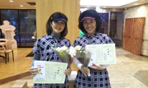 第1500回　緑ヶ丘テニスガーデン　女子ダブルス準優勝:溝口・小田ペア