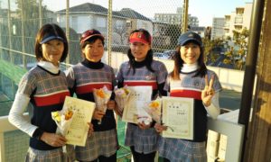 第1519回　関町ローンテニスクラブ　女子チーム戦準優勝:中島・別所・櫻田・安原チーム