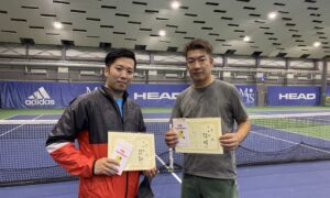 第263回　MTSテニスアリーナ三鷹　ナイター男子ダブルス準優勝:望月・家田ペア