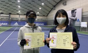 第273回　MTSテニスアリーナ三鷹　ナイター女子ダブルス準優勝:佐々木・宮﨑ペア