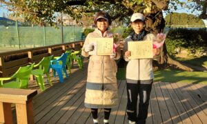 第14回　善福寺公園テニスクラブ　女子ダブルス準優勝:高田・山本ペア