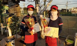 第1796回　関町ローンテニスクラブ　女子ダブルス準優勝:大塚・稲垣ペア