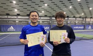 第275回　MTSテニスアリーナ三鷹　ナイター男子ダブルス準優勝:佐藤・園田ペア