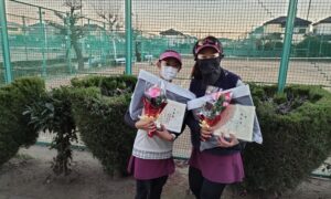 第1804回　新座ローンテニスクラブ　女子ダブルス準優勝:岡野・田中ペア