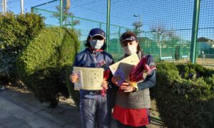 第1805回　新座ローンテニスクラブ　女子ダブルス優勝:川上・福島ペア