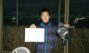 第38回　関町ローンテニスクラブ　中学生男子準優勝:本多 優一選手