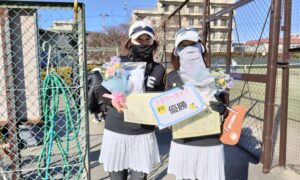 第1828回　桜台テニスクラブ　女子ダブルス優勝:松永・原田ペア
