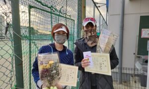 第1830回　南町田インターナショナルテニスカレッジ　女子ダブルス準優勝:吉良・口井ペア