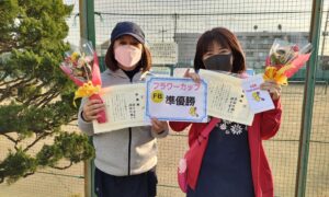 第1846回　関町ローンテニスクラブ　女子ダブルス準優勝:緒方・渡部ペア