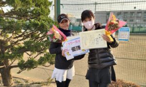 第1846回　関町ローンテニスクラブ　女子ダブルス優勝:中島・森ペア