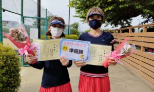 第1882回　善福寺公園テニスクラブ　女子ダブルス準優勝:石井・相馬ペア