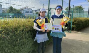 第1921回　善福寺公園テニスクラブ　女子ダブルス優勝:櫻田・石和田ペア