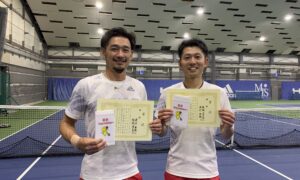 第282回　MTSテニスアリーナ三鷹　ナイター男子ダブルス優勝:渡辺・結城ペア