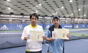 第284回　MTSテニスアリーナ三鷹　ナイター男子ダブルス準優勝:鈴木・高瀬ペア