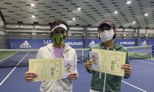 第285回　MTSテニスアリーナ三鷹　ナイター女子ダブルス準優勝:高橋・澤田ペア