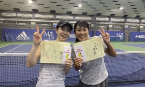 第286回　MTSテニスアリーナ三鷹　ナイター女子ダブルス準優勝:郭・高岡ペア