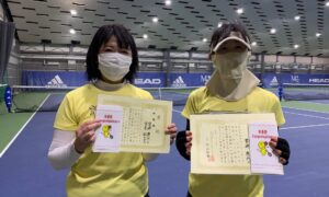 第279回　MTSテニスアリーナ三鷹　ナイター女子ダブルス準優勝:宮﨑・佐々木ペア