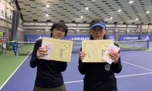 第279回　MTSテニスアリーナ三鷹　ナイター女子ダブルス優勝:高梨・古瀬ペア