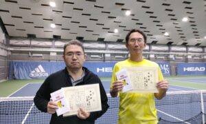 第288回　MTSテニスアリーナ三鷹　ナイター男子ダブルス準優勝:泉山・小見野ペア