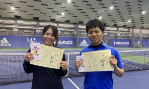 第289回　MTSテニスアリーナ三鷹　ナイターミックスダブルス準優勝:小川・船越ペア