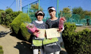 第1963回　新座ローンテニスクラブ　女子ダブルス準優勝:高垣・佐藤ペア