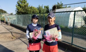 第1965回　サンライズテニススクール調布校　女子ダブルス準優勝:今井・吉田ペア