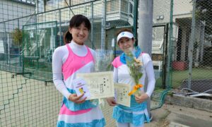 第1967回　南町田インターナショナルテニスカレッジ　女子ダブルス準優勝:藤本・桑水流ペア