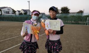 第1987回　善福寺公園テニスクラブ　女子ダブルス準優勝:百瀬・柴山ペア