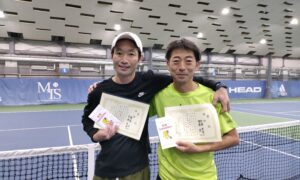 第292回　MTSテニスアリーナ三鷹　ナイター男子ダブルス優勝:横澤・宮﨑ペア