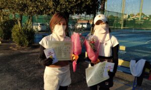 第2017回　サンライズテニススクール調布校　女子ダブルス優勝:中倉・日影ペア
