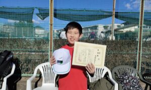 第59回　関町ローンテニスクラブ　小学生男子10才以下シングルス準優勝:深浦 雄太選手