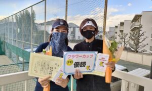 第2042回　関町ローンテニスクラブ　女子ダブルス優勝:染谷・岡田ペア