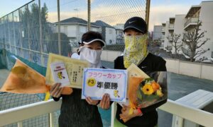 第2043回　関町ローンテニスクラブ　女子ダブルス準優勝:百瀬・柴山ペア