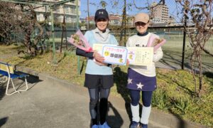 第2049回　桜台テニスクラブ　女子ダブルス準優勝:横川・佐々木ペア