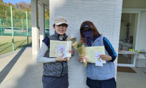 第2057回　百草テニスガーデン　女子ダブルス優勝:鈴木・高木ペア