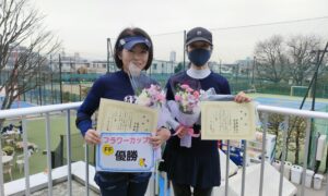 第2063回　善福寺公園テニスクラブ　女子ダブルス優勝:長谷川・今西ペア