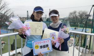 第2064回　善福寺公園テニスクラブ　女子ダブルス準優勝:松本・京井ペア