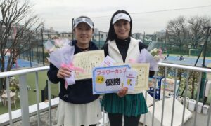 第2064回　善福寺公園テニスクラブ　女子ダブルス優勝:加藤・青木ペア