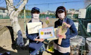 第2067回　関町ローンテニスクラブ　女子ダブルス準優勝:平井・棚田ペア