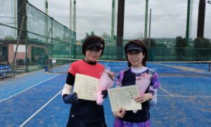 第2084回　サンライズテニススクール調布校　女子ダブルス準優勝:河合・白尾ペア