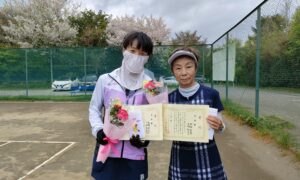 第2088回　桜田倶楽部 東京テニスカレッジ　女子ダブルス準優勝:本間・中田ペア