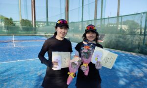 第2090回　サンライズテニススクール調布校　女子ダブルス準優勝:鈴木・柳川ペア