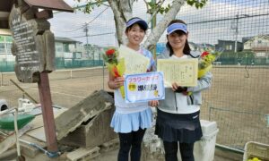 第2103回　関町ローンテニスクラブ　女子ダブルス準優勝:隅田・菅ペア