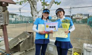 第2104回　関町ローンテニスクラブ　女子ダブルス準優勝:古瀬・高梨ペア