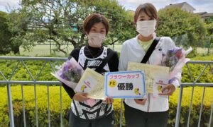 第2106回　桜台テニスクラブ　女子ダブルス優勝:沼尾・藤野ペア
