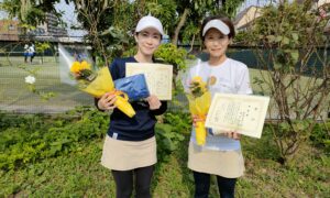 第2142回　桜台テニスクラブ　女子ダブルス準優勝:郭・深原ペア