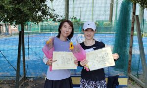 第2143回　サンライズテニススクール調布校　女子ダブルス準優勝:佐藤・大堀ペア