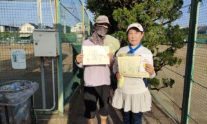 第2157回　関町ローンテニスクラブ　女子ダブルス優勝:田井中・鈴木ペア