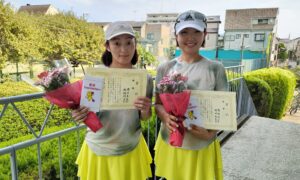第2162回　桜台テニスクラブ　女子ダブルス優勝:岡田・鵜飼ペア